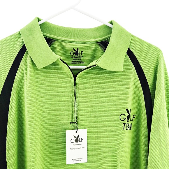 NEW Playboy Golf Polo 1/4 Zip Green Moisture Wicking Quick Dry Breathable LRG - Picture 3 of 4